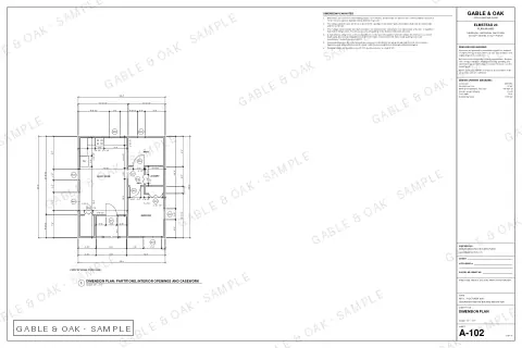 Dimension plan, drawing sheet