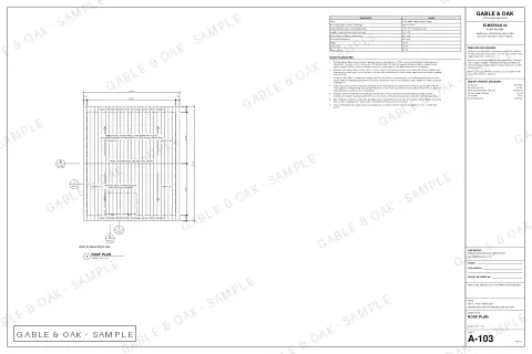 Roof plan, drawing sheet