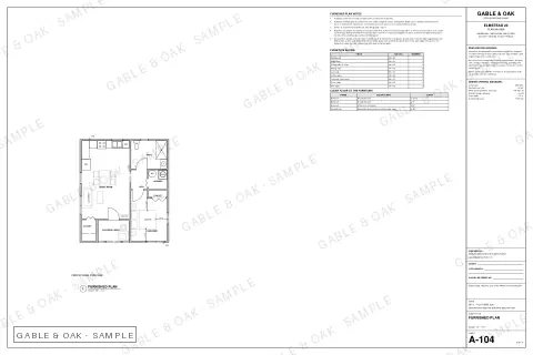 Furnished plan, drawing sheet