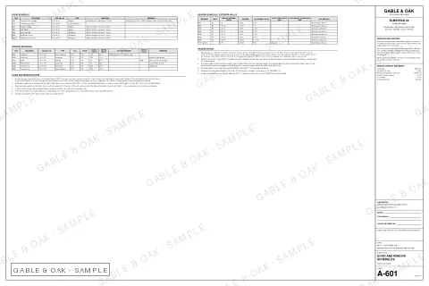 Door and window schedules, drawing sheet