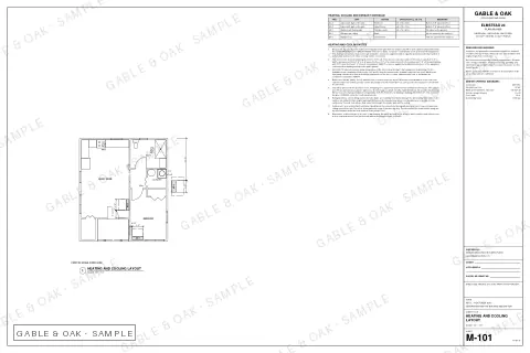 Heating and cooling layout, drawing sheet