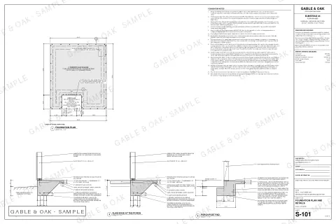 Foundation plan and details, drawing sheet