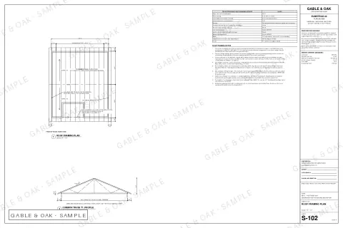Roof framing plan, drawing sheet