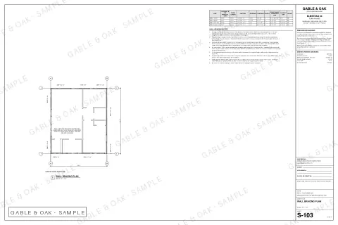 Wall bracing plan, drawing sheet