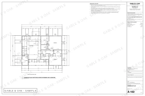 Dimension plan, drawing sheet
