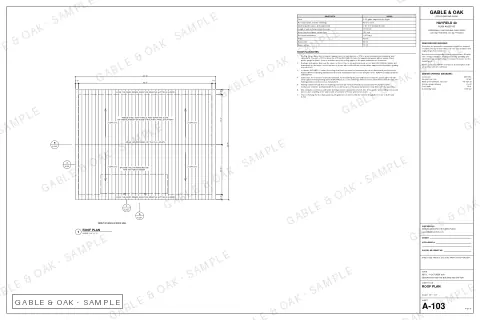Roof plan, drawing sheet