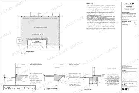 Foundation plan and details, drawing sheet