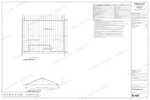 Roof framing plan, drawing sheet