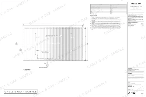 Roof plan, drawing sheet