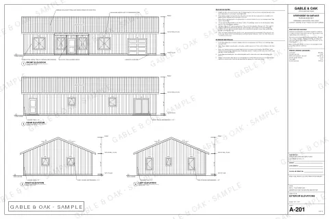 Exterior elevations, drawing sheet