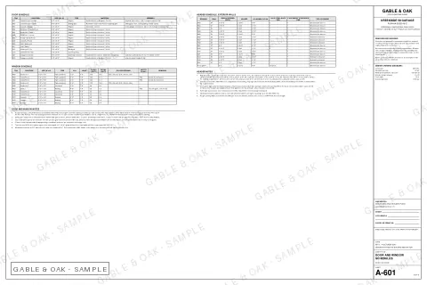 Door and window schedules, drawing sheet