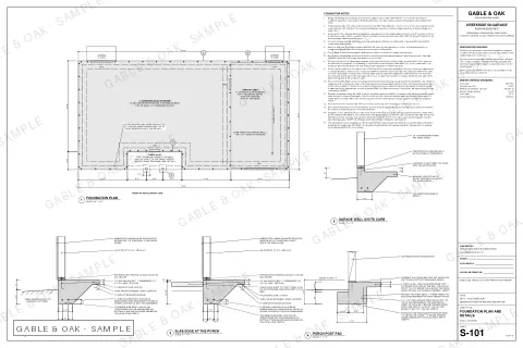 Foundation plan and details, drawing sheet