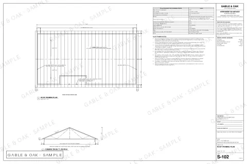 Roof framing plan, drawing sheet