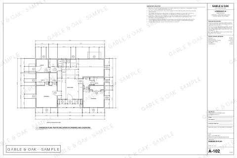 Dimension plan, drawing sheet
