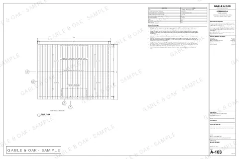 Roof plan, drawing sheet