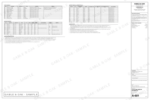 Door and window schedules, drawing sheet