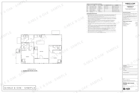 Heating and cooling layout, drawing sheet