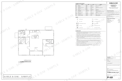 Plumbing fixture layout, drawing sheet