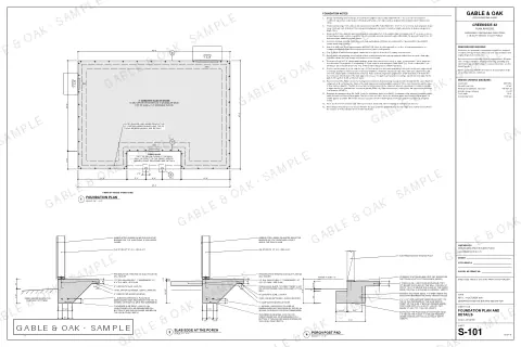 Foundation plan and details, drawing sheet