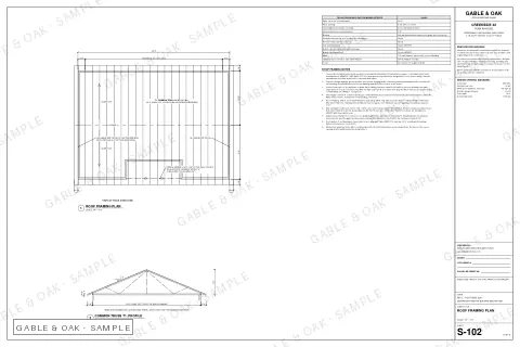 Roof framing plan, drawing sheet