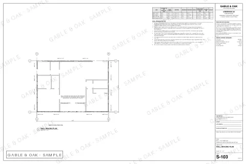 Wall bracing plan, drawing sheet