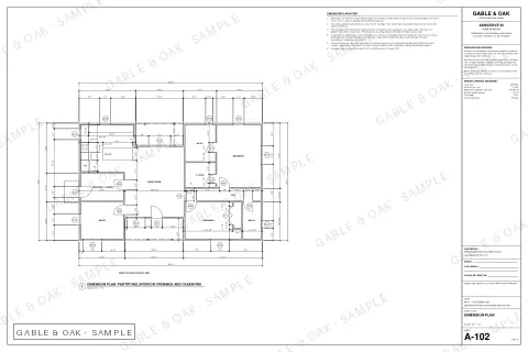 Dimension plan, drawing sheet