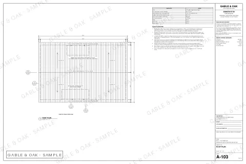 Roof plan, drawing sheet
