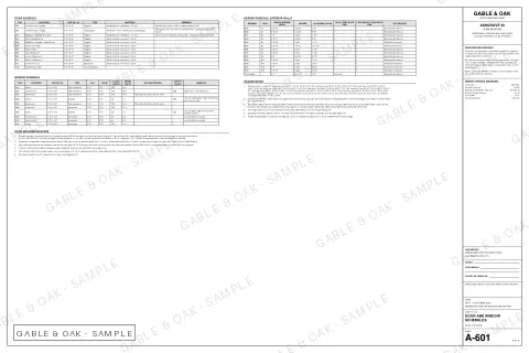Door and window schedules, drawing sheet