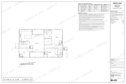 Heating and cooling layout, drawing sheet