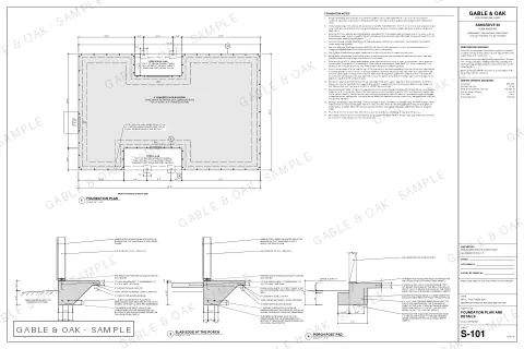 Foundation plan and details, drawing sheet