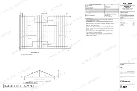 Roof framing plan, drawing sheet