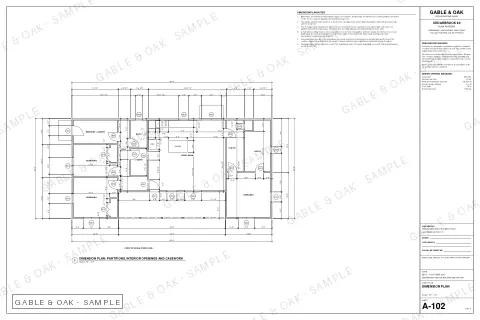 Dimension plan, drawing sheet