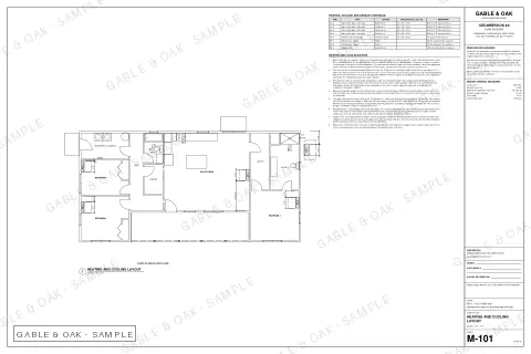 Heating and cooling layout, drawing sheet