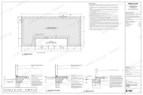Foundation plan and details, drawing sheet