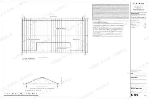 Roof framing plan, drawing sheet