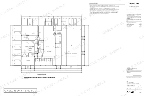Dimension plan, drawing sheet