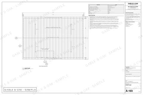 Roof plan, drawing sheet