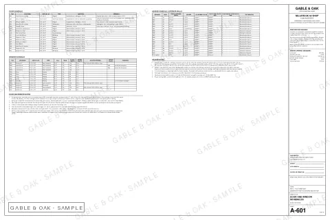 Door and window schedules, drawing sheet