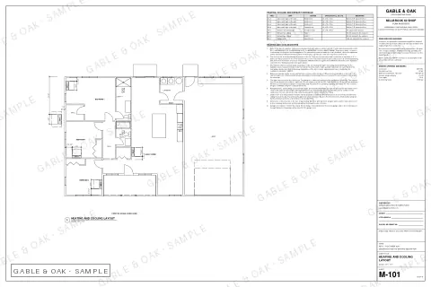 Heating and cooling layout, drawing sheet
