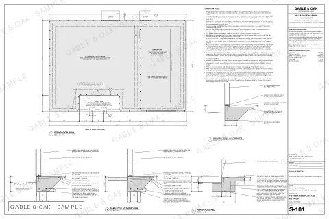 Foundation plan and details, drawing sheet