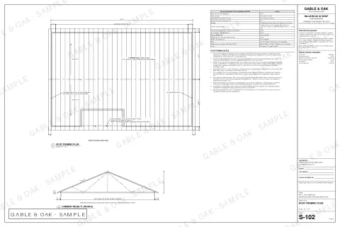 Roof framing plan, drawing sheet
