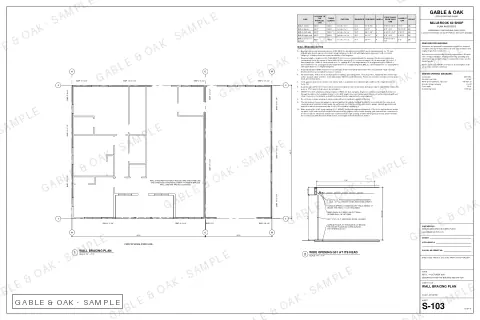 Wall bracing plan, drawing sheet