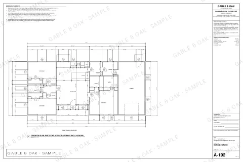 Dimension plan, drawing sheet