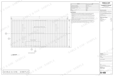 Roof plan, drawing sheet