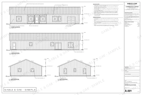 Exterior elevations, drawing sheet