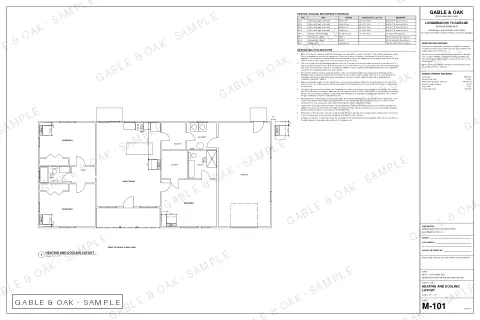 Heating and cooling layout, drawing sheet