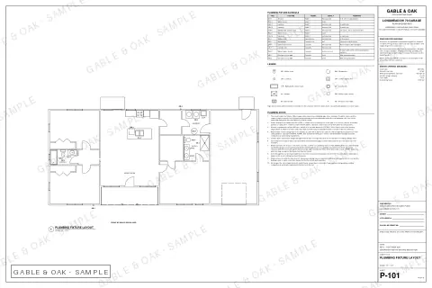 Plumbing fixture layout, drawing sheet