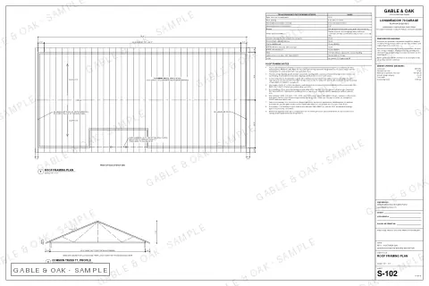 Roof framing plan, drawing sheet