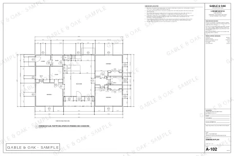 Dimension plan, drawing sheet