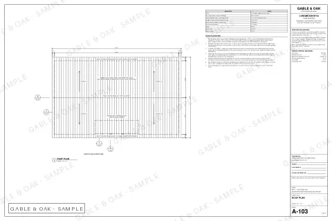 Roof plan, drawing sheet